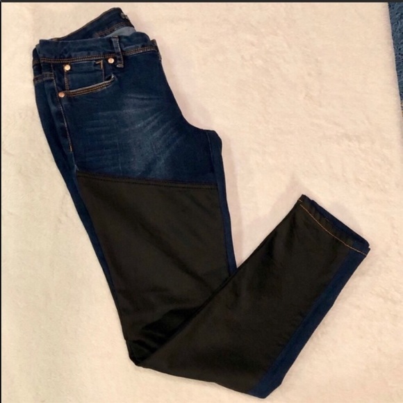 Twelve K Skinny Dual Color Moto Style Jeans Size 7 - Picture 1 of 6